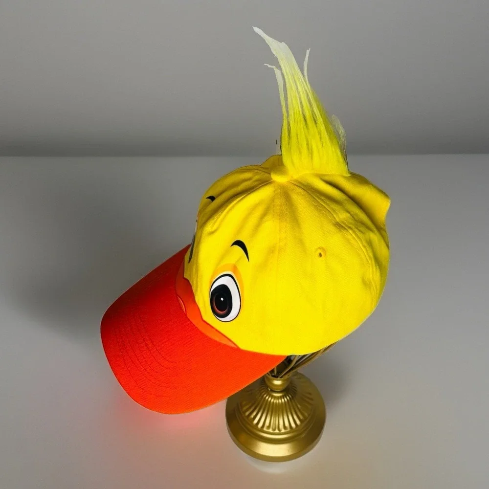 Funny Novelty Rubber Duck Hat Hair Wig Baseball Cap Cute Yellow Mascot Costume
